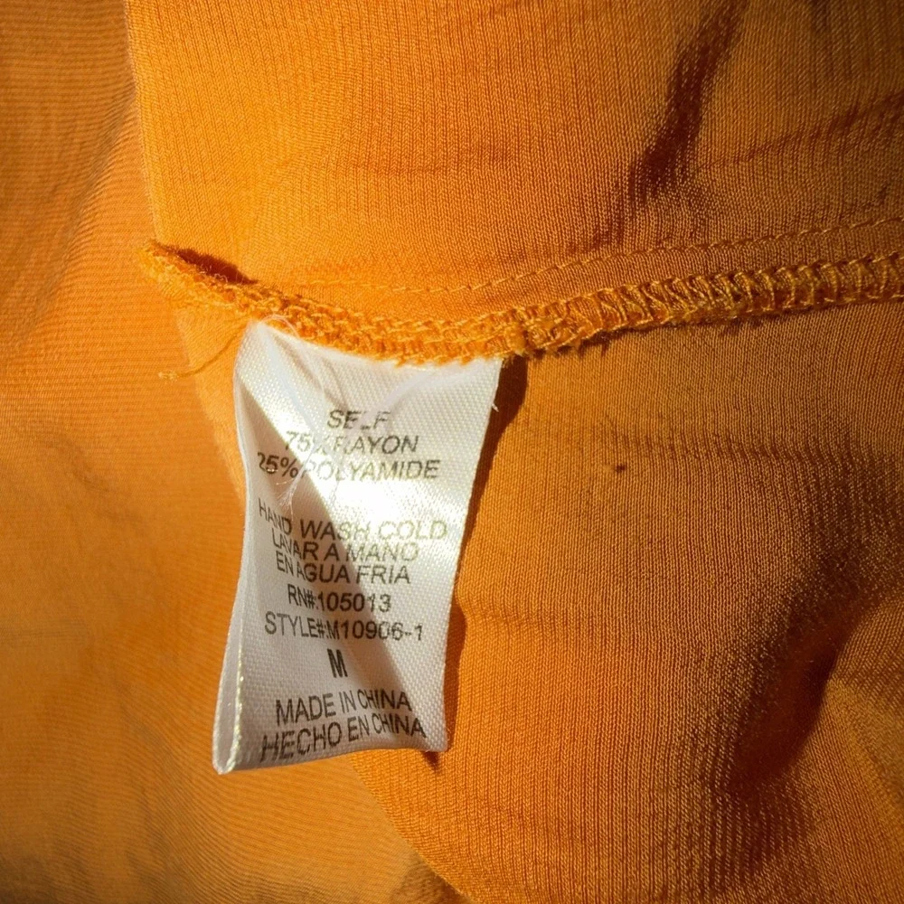 Andree by Unit Embroidered Artsy Boho Blouse Tunic Top Floral Size M Orange - Picture 5 of 5